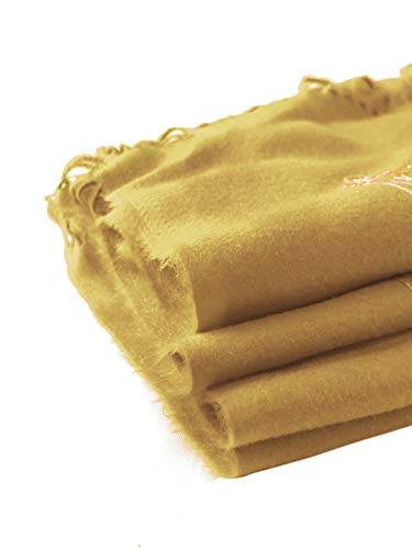 Urban CoCo Women's Embroidered Oversize Tassel Shawl Scarf Wraps for Women - color: #3-yellow