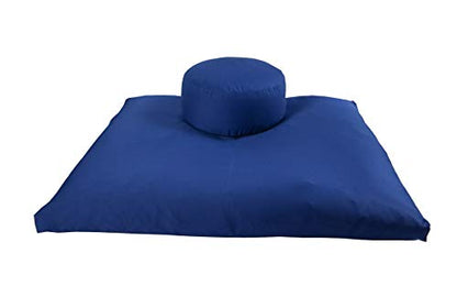 Round Zafu and Zabuton Meditation Cushion Set (2pc) - color: Royal Blue