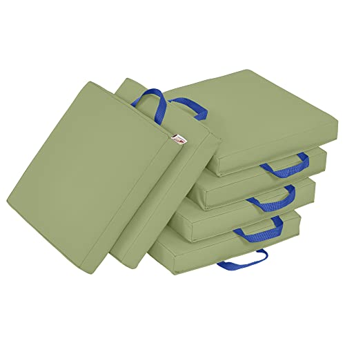 ECR4Kids SoftZone Floor Cushions, Square, Flexible Seating, Fern Green, 6-Piece - color: Fern Green