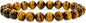 Angelstones Handmade Natural Healing Gemstone 8mm Round Beads Stretch Crystal Bracelet 7 Inch Unisex - color: Golden Tiger Eye