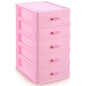 Pink Plastic Storage Drawers Desktop Storage Box Mini Drawer Organizer Necklace Jewelry Storage Case Cute Plastic Dresser for Girls Bathroom, Dorm, Desk, Home, 5 Layers