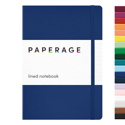 PAPERAGE Lined Journal Notebook, Hardcover Journal for Women & Men, 160 Pages, (5.6 in x 8 in), College Ruled Journaling Notebook for Work, School Supplies & Note Taking, (Royal Blue) - color: Royal Blue, style: A. Lined