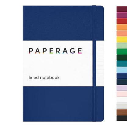 PAPERAGE Lined Journal Notebook, Hardcover Journal for Women & Men, 160 Pages, (5.6 in x 8 in), College Ruled Journaling Notebook for Work, School Supplies & Note Taking, (Royal Blue) - color: Royal Blue, style: A. Lined