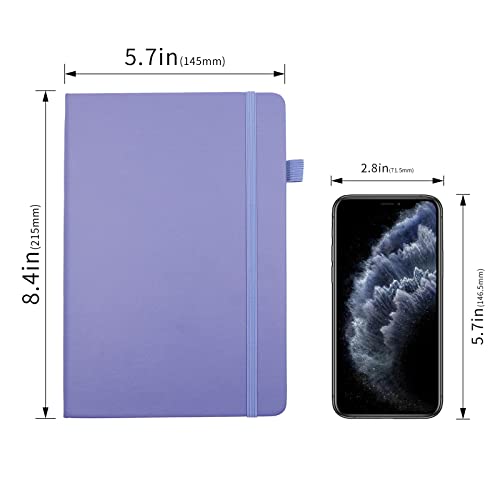 Lined Journal Notebooks with Pen Loop, Hardcover Notebook Journal for Work, 100Gsm Premium Thick Paper with Inner Pocket, Medium 5.7"x8.4", （Purple, Ruled） - color: Purple