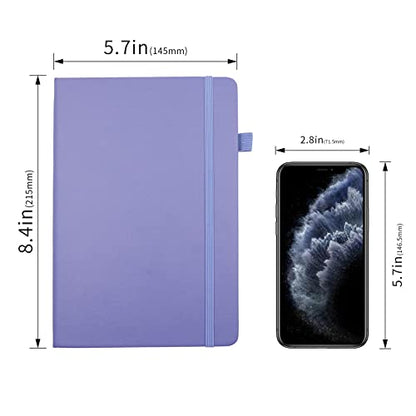 Lined Journal Notebooks with Pen Loop, Hardcover Notebook Journal for Work, 100Gsm Premium Thick Paper with Inner Pocket, Medium 5.7"x8.4", （Purple, Ruled） - color: Purple