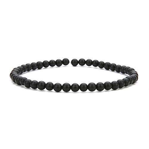 4MM Mini Gemstone Energy Bracelets Tiny Bracelet Natural Stone Statement Bracelet Charm Beaded Couples Bracelets - color: 3 colors set B