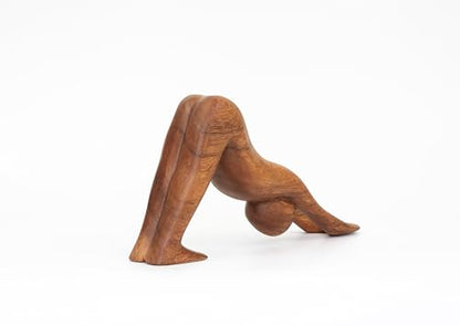 G6 Collection 8" Wooden Handmade Abstract Sculpture Art Decorative Home Decor Handcrafted Figurine Accent Decoration Artwork Hand Carved, Downward Facing Dog - style: Downward Facing Dog