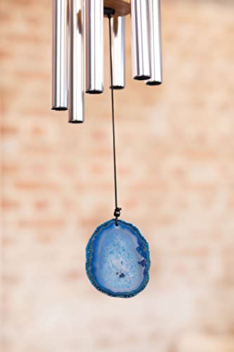 Blue Agate Meditation Chimes for Relaxing Sound Healing, 2-YEAR WARRANTY