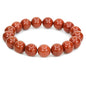 Keleny Semi Precious Stones Natural Gemstones 12mm Round Beads Crystal Stretch Bracelets 7 Inch Unisex - color: Red Jasper
