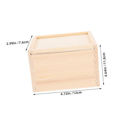 Zerodeko 2pcs Unfinished Wooden Storage Box with Slide Lid Small Beige Jewelry Organizer for Diy Crafts Present Packaging Weddings and Special Occasions