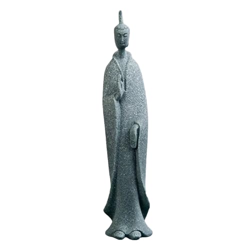 Garden Buddha Stone Statue Mini Buddhist Monks Tibetan Buddhism Figurines Zen Garden Ornament Meditation Aquarium Decoration - color: C, size: 3.8x6.5x17 cm