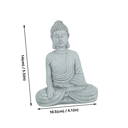 Delicate Sandstone Buddha Figurine Chinese Style Micro Landscape Decor for Home Balcony Zen Garden Ornament Indoor Outdoor Meditation Accessory