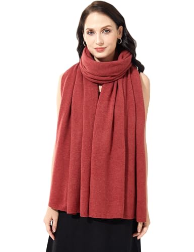 Soft Cashmere Blend Wrap Chic Scarf Stole for Women Wayfarer Travel Extra Large 87"x28" - color: Old Red