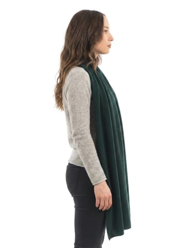 Dalle Piane Cashmere Womens Wool Cashmere Blend Stole Soft Italian Shawl Wrap for Wedding Evening Gift Made in Italy - color: Green