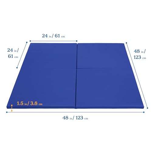 ECR4Kids SoftZone Play Patch Activity Mat Squares, Modular Playmat, Blue, 4-Pack - color: Blue