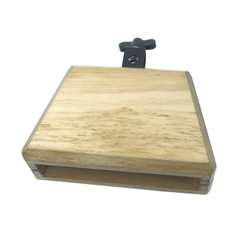 Wood Block 6.9 Inch Wooden Jam Block Mountable Hand Percussion Drum Block Instrument for 3/8" Post Mount Drum Set Cymbal Stand Accessories
