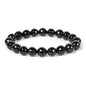 Justinstones Gemstone Crystals Chakra Beads Bracelet Crystal Healing 10mm Round Stretchable Bracelet for Her Gift - color: Faceted Black Agate