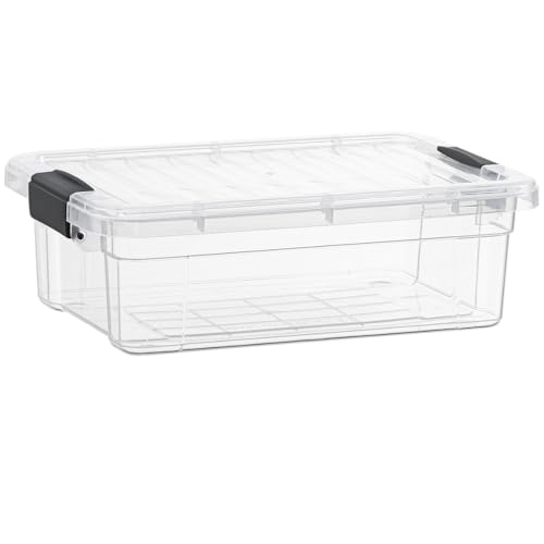 Superio Storage Bins with Lids, Clear Plastic Containers for Organizing, Stackable Totes, BPA Free, Odor Free, Organizer Boxes for Home, and Dorm - size: 22.5 Quart