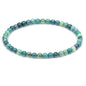 Keleny Gem Semi Precious Gemstones 4mm Round Beads Crystal Stretch Bracelet 7 Inch Unisex - color: Electroplated Green Chrysoprase Agate