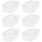 IRIS USA 6-Pack Storage Bins with Lids, 6 Quart - Crystal Clear, Shoe Boxes Stackable Containers Organize Shoes Closet Shelves, Teacher Tools Classroom Organization, Game - BPA-Free Plastic