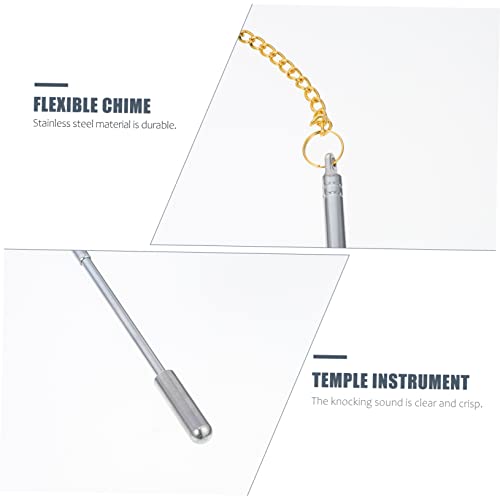 VICASKY Flexible Telescopic Chime Buddhist Supply Handbell Instrument for Temple Rituals Meditation Stress Relief with Smooth Safe Surface