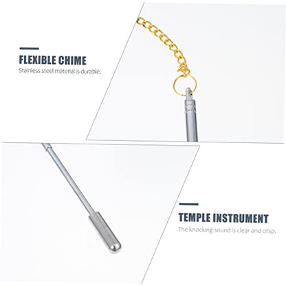 VICASKY Flexible Telescopic Chime Buddhist Supply Handbell Instrument for Temple Rituals Meditation Stress Relief with Smooth Safe Surface