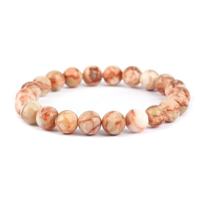 Natural Energy Healing Stone Charm Bracelet 8mm Natural Energy Healing Lava Rock Bracelet - Unisex - color: ZLY-Red network