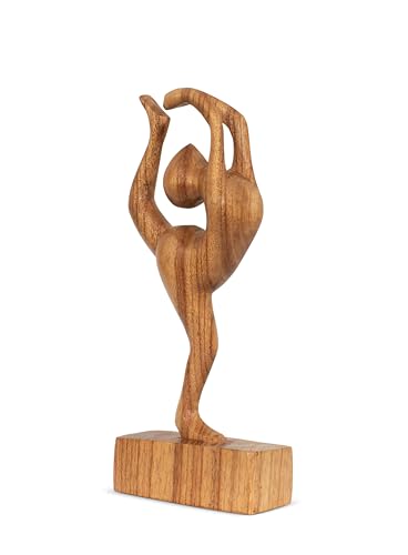 G6 Collection 10" Wooden Handmade Abstract Sculpture Art Decorative Home Decor Handcrafted Figurine Accent Decoration Artwork Hand Carved, Dancer Pose - style: Dancer Pose
