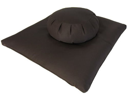 Buckwheat Zafu and Zabuton Meditation Cushion Set (2pc) - color: Brown