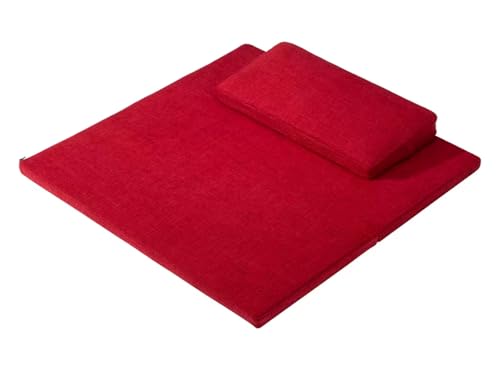 Large Meditation Cushion Mat Set Thick Yoga Mat Bolster Floor Pillows Seating for Adults Upgraded Meditation Accessories(Size:60x60cm(24x24inch),Color:Red-1) - color: Red-1, size: 60x60cm(24x24inch)