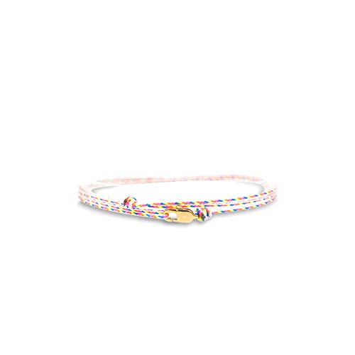 Made by Nami Nautical Rope Bracelet for Men Waterproof & Adjustable Wrap String Bracelets with Snap Hook Gift for Him - color: Retro Gold