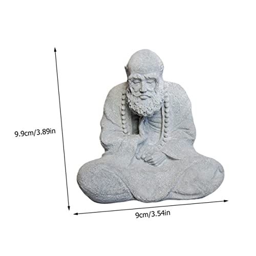 GANAZONO 1pc Chinese Style Buddha Statue Decorative Sandstone Buddha Figurine for Home and Garden Zen Landscape Decor for Living Room Office and Meditation Spaces