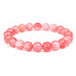 Elm City Direct 8mm Natural Stone Beaded Bracelet – Unisex Crystal Stretch Bracelets for Men & Women, Chakra & Healing Jewelry, Gift-Ready Beaded Bracelets - color: Watermelon Crystal