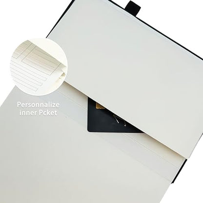 Lined Journal Notebook, 192 Pages A5 Notebooks College Ruled, Notebooks for Note Taking/School/Work, Journals for Writing, 100GSM Paper, 5.7" x 8.5" (Black) - color: Black