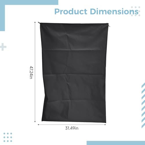 Extra-Large Drawstring Storage Bag, 47.2 X 31.5 in / 120 X 80 Cm, 210D Polyester, Ideal for Clothes and Quilts, Black