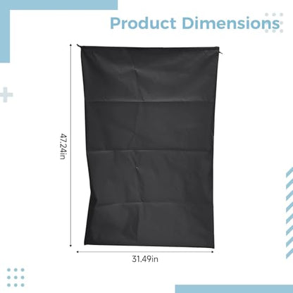 Extra-Large Drawstring Storage Bag, 47.2 X 31.5 in / 120 X 80 Cm, 210D Polyester, Ideal for Clothes and Quilts, Black