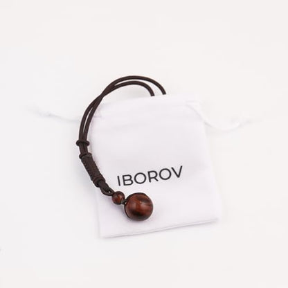 Natural Tiger Eye Stone Bead Pendant Necklace for Healing and Protection Crystal Necklace for Men and Women Adjustable - color: Red Tiger Eye