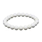 MJDCB Featured Men Women 8mm Beads Bracelet Elastic Natural Stone Yoga Bracelet Bangle 6.7" - color: White Shells