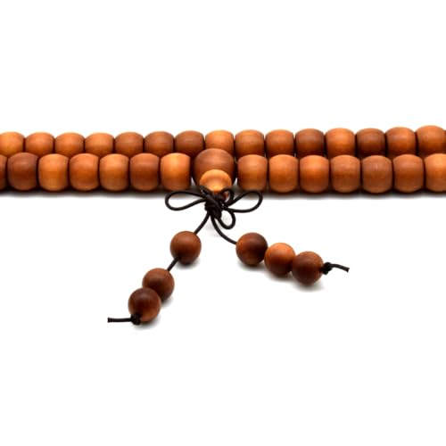 Zen Dear Unisex Teak Wood Prayer Beads Buddha Buddhist Beads Japa Mala Necklace Bracelet Bead
