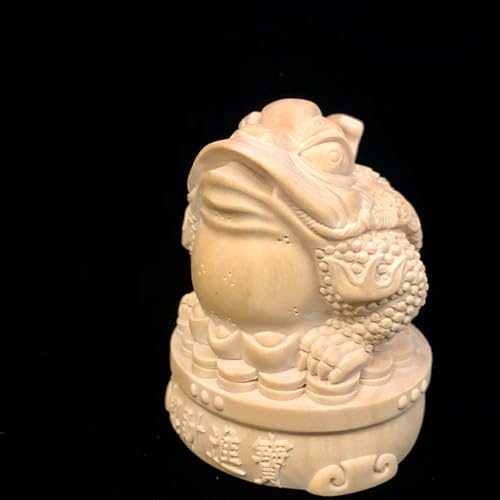 Antique Xenopus Wooden Statue Accents Zen Meditation Wood Sculpture Decor for Living Room Spa Or Yoga Studio Centerpiece Books Living Room Bedroom Ornament