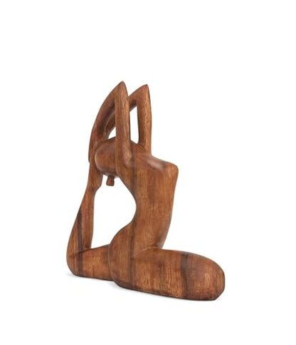 G6 Collection 8" Wooden Handmade Yoga Statue, Yoga Meditation Room Decor, Yoga Decorations for Home, Gift for Yoga Lover, Zen Gift Ideas, Figurine Office Studio Sculpture Yogi, One-Legged King Pigeon - style: One-Legged King Pigeon