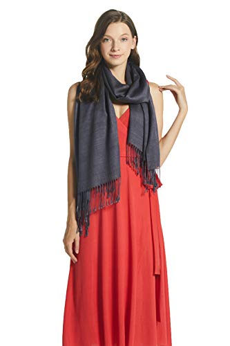 EURKEA Women's Scarf Pashmina Silky Soft Shawls Wraps Stole for Evening, Wedding and Gift - color: Charcoal
