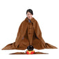 Meditation Buddhist Hooded Cloak Coat,Meditation Cloak Cape for Men and Women,Thickened Meditation - color: Red, size: Medium