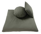 Kapok Zafu and Zabuton Meditation Cushion Set (2pc) - color: Olive