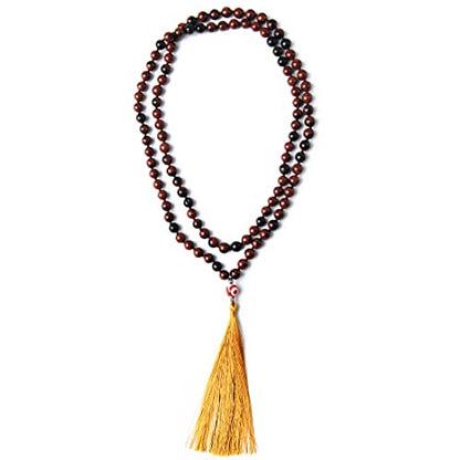 YGLINE Chakra 108 Mala Beads Bracelet Real Healing Gemstone Yoga Meditation Hand Knotted Mala Prayer Bead Necklace - color: Style 4