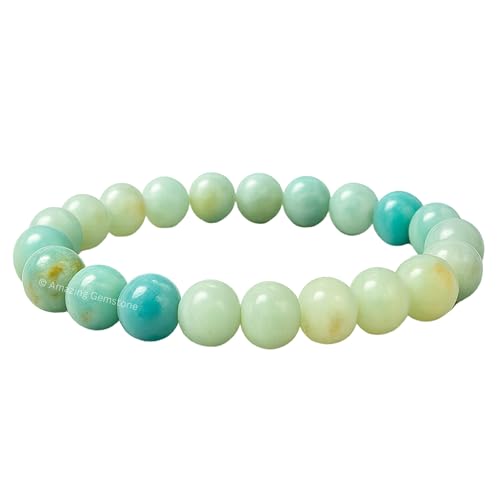 Amazing Gemstone Crystal Bracelet for Women Men's Gifts - Protection Healing Crystal Bracelet - 8mm Gemstone Beaded Stretchable Bracelet Pulseras Para Hombres Mujer Stocking Stuffers Mothers Day Gift (Amazonite) - color: Amazonite