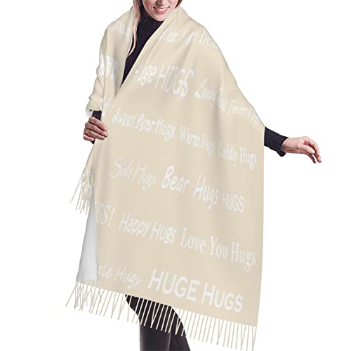 Hugs Shawl Gift For Friends And Family With Inspirational Messages Pashmina Positive Energy,Compassion,Serenity Wraps - color: Sxk00