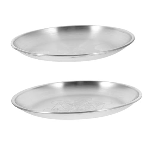 SOLUSTRE 2pcs Pentagram Candle Holder Plates Metal Ritual Candle Trays for Altar Decoration Versatile Storage Ceremony Use Elegant Design for Home Religious Ceremonies - color: Silver