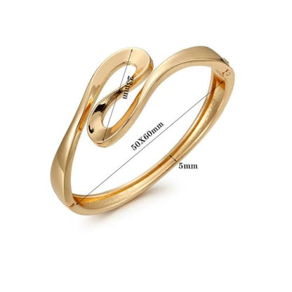 Minimalist Gold Bangle Bracelet, Polished Cuff Bracelets Stackable Birthday Gift for Women - color: Gold 2