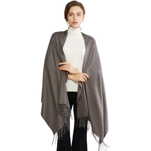 RIIQIICHY Women's Scarf Pashmina Shawls and Wraps for Evening Dress Bridesmaid Wedding Bridal Winter Warm Long Large Scarves - color: Gunmetal